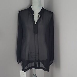 BCBGMaxAzria Black Sheer Shirt
